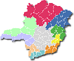 Mapa de Minas Gerais com as Regionais